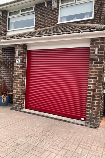 Electric Garage Door in Burgundy
